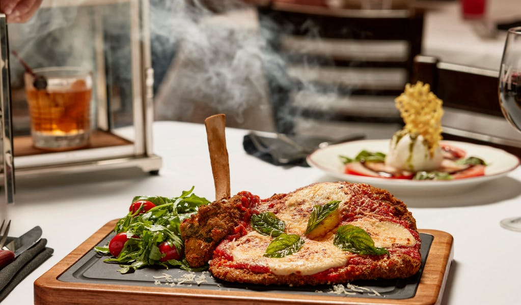 Maggiano's Table Set with Food + Drinks